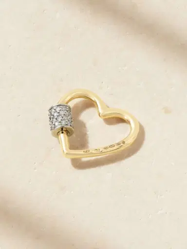 Marla Aaron Stoned Baby Heartlock 14-karat Gold Diamond Pendant | Thumbnail 3 Marla Aaron Stoned Baby Heartlock 14-karat Gold Diamond Pendant | Thumbnail 3