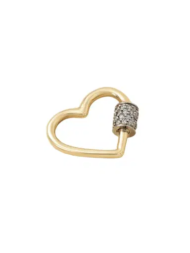 Marla Aaron Stoned Baby Heartlock 14-karat Gold Diamond Pendant | Thumbnail 1 Marla Aaron Stoned Baby Heartlock 14-karat Gold Diamond Pendant | Thumbnail 1