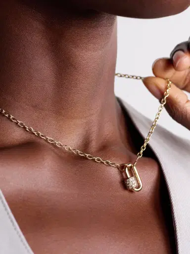 Marla Aaron Stoned Chubby Babylock 14-karat Gold Diamond Pendant | Thumbnail 4 Marla Aaron Stoned Chubby Babylock 14-karat Gold Diamond Pendant | Thumbnail 4