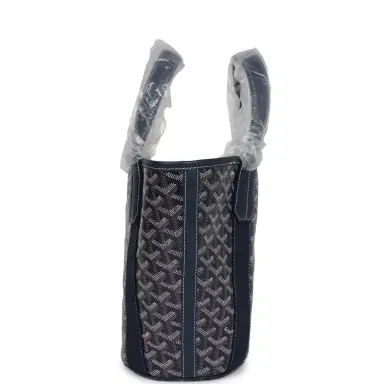 goyard Goyard Goyardine Belharra PM Navy Blue Tote Palladium Hardware | Thumbnail 3 goyard Goyard Goyardine Belharra PM Navy Blue Tote Palladium Hardware | Thumbnail 3