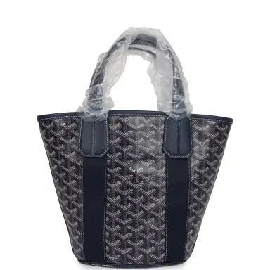 goyard Goyard Goyardine Belharra PM Navy Blue Tote Palladium Hardware | Thumbnail 4 goyard Goyard Goyardine Belharra PM Navy Blue Tote Palladium Hardware | Thumbnail 4