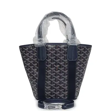 goyard Goyard Goyardine Belharra PM Navy Blue Tote Palladium Hardware | Thumbnail 1 goyard Goyard Goyardine Belharra PM Navy Blue Tote Palladium Hardware | Thumbnail 1