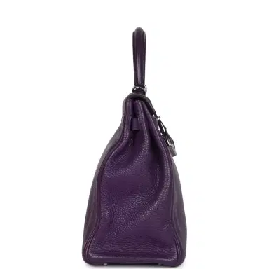 HERMÈS Pre-owned Hermes Kelly Retourne 35 Ultraviolet Clemence Palladium Hardware | Thumbnail 3 HERMÈS Pre-owned Hermes Kelly Retourne 35 Ultraviolet Clemence Palladium Hardware | Thumbnail 3