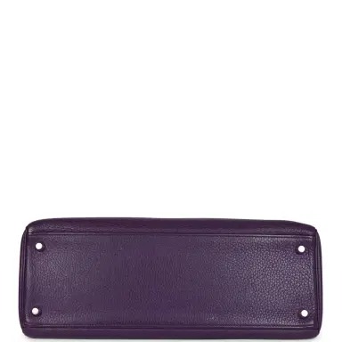 HERMÈS Pre-owned Hermes Kelly Retourne 35 Ultraviolet Clemence Palladium Hardware | Thumbnail 6 HERMÈS Pre-owned Hermes Kelly Retourne 35 Ultraviolet Clemence Palladium Hardware | Thumbnail 6