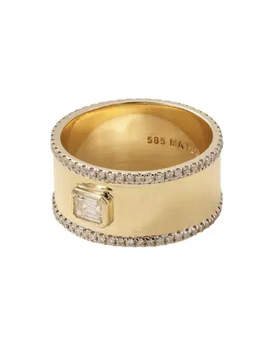 Mateo Edge Cigar 14-karat Gold Diamond Ring | Thumbnail 1 Mateo Edge Cigar 14-karat Gold Diamond Ring | Thumbnail 1