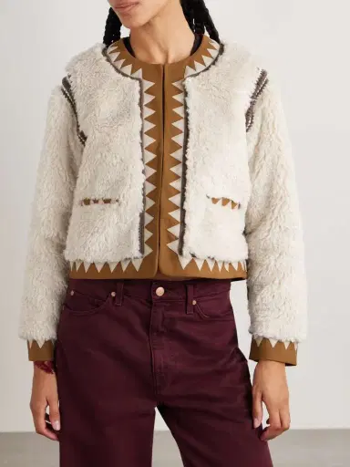 Sea Ginevra Leather And Suede-trimmed Faux Shearling Jacket | Thumbnail 3 Sea Ginevra Leather And Suede-trimmed Faux Shearling Jacket | Thumbnail 3