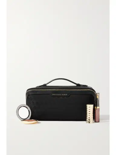 Anya Hindmarch Dressing Table Leather-trimmed Logo-jacquard Nylon Cosmetics Case | Thumbnail 2 Anya Hindmarch Dressing Table Leather-trimmed Logo-jacquard Nylon Cosmetics Case | Thumbnail 2