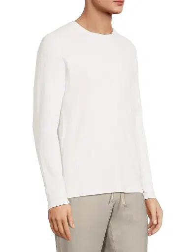 Vince Men's Thermal Crewneck Long-Sleeve T-Shirt - Off White | Thumbnail 4 Vince Men's Thermal Crewneck Long-Sleeve T-Shirt - Off White | Thumbnail 4