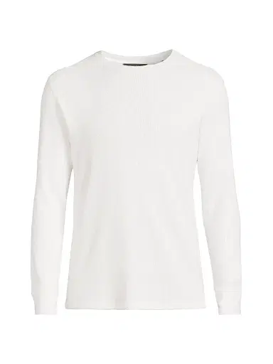 Vince Men's Thermal Crewneck Long-Sleeve T-Shirt - Off White | Thumbnail 1 Vince Men's Thermal Crewneck Long-Sleeve T-Shirt - Off White | Thumbnail 1