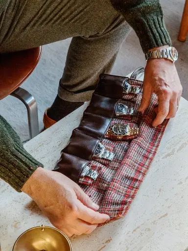 Wolf x WM Brown 6-Piece Watch Roll - Brown | Thumbnail 6 Wolf x WM Brown 6-Piece Watch Roll - Brown | Thumbnail 6