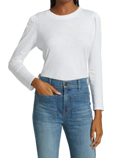 Veronica Beard Women's Mason Baseball T-Shirt - White - Size XS | Thumbnail 3 Veronica Beard Women's Mason Baseball T-Shirt - White - Size XS | Thumbnail 3