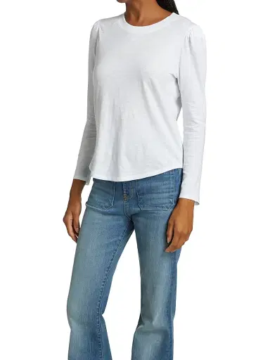 Veronica Beard Women's Mason Baseball T-Shirt - White - Size XS | Thumbnail 4 Veronica Beard Women's Mason Baseball T-Shirt - White - Size XS | Thumbnail 4