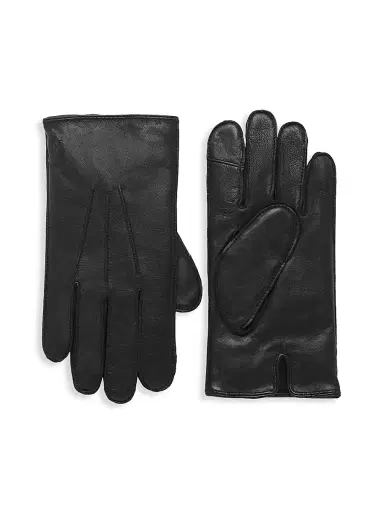 Polo Ralph Lauren Men's Water Repellent Nappa Leather Gloves - Rl Black | Thumbnail 1 Polo Ralph Lauren Men's Water Repellent Nappa Leather Gloves - Rl Black | Thumbnail 1