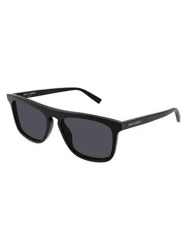 Saint Laurent Men's Essential 56MM Acetate Pilot Sunglasses - Black | Thumbnail 1 Saint Laurent Men's Essential 56MM Acetate Pilot Sunglasses - Black | Thumbnail 1