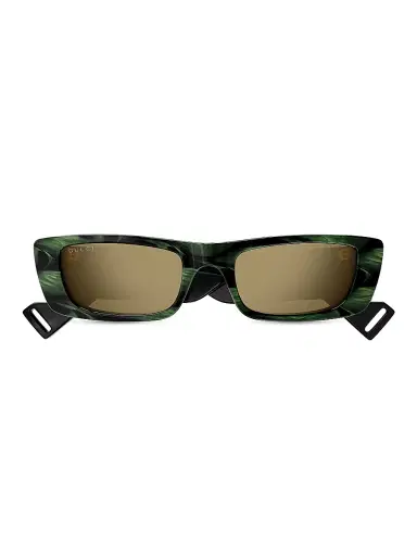 Gucci Men's Fluo 52MM Rectangular Acetate Sunglasses - Green | Thumbnail 2 Gucci Men's Fluo 52MM Rectangular Acetate Sunglasses - Green | Thumbnail 2