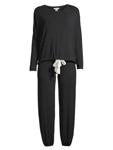 Eberjey Women's Gisele 2-Piece Slouchy Pajama Set - Black | Thumbnail 1 Eberjey Women's Gisele 2-Piece Slouchy Pajama Set - Black | Thumbnail 1