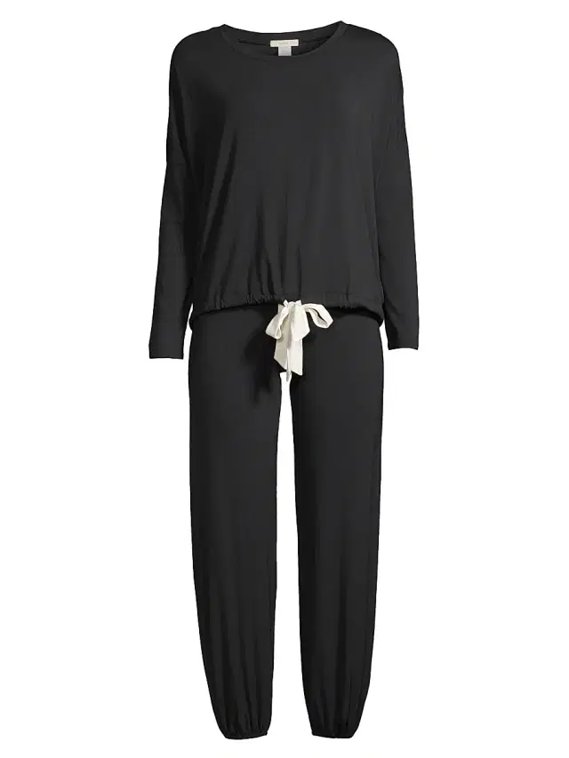 Women's Gisele 2-Piece Slouchy Pajama Set - Black Women's Gisele 2-Piece Slouchy Pajama Set - Black