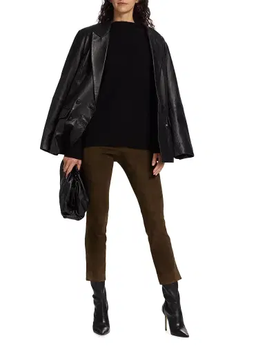 Vince Women's Stretch-Suede Cropped Pants | Thumbnail 2 Vince Women's Stretch-Suede Cropped Pants | Thumbnail 2