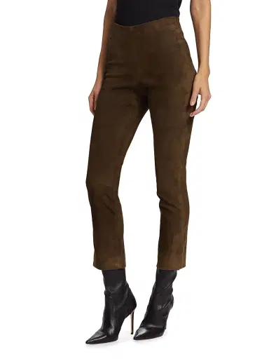 Vince Women's Stretch-Suede Cropped Pants | Thumbnail 4 Vince Women's Stretch-Suede Cropped Pants | Thumbnail 4