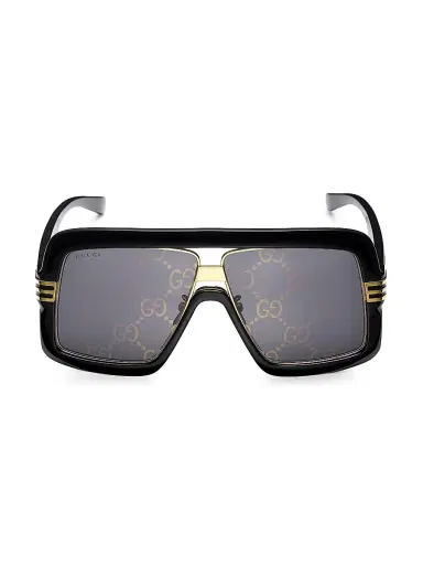 Gucci Men's 60MM Injection Mask Sunglasses - Black | Thumbnail 2 Gucci Men's 60MM Injection Mask Sunglasses - Black | Thumbnail 2