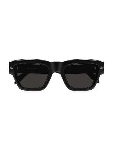 Alexander McQueen Men's Spike Studs 53MM Square Acetate Sunglasses - Black | Thumbnail 2 Alexander McQueen Men's Spike Studs 53MM Square Acetate Sunglasses - Black | Thumbnail 2