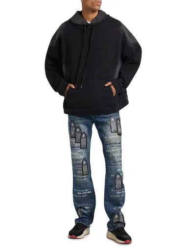 Who Decides War Men's Thorned Embroidered Cotton Hoodie - Vintage Grey | Thumbnail 2 Who Decides War Men's Thorned Embroidered Cotton Hoodie - Vintage Grey | Thumbnail 2