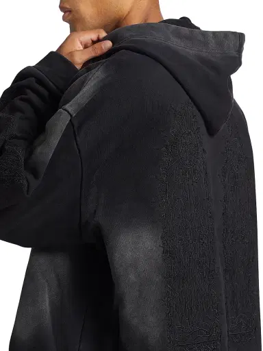 Who Decides War Men's Thorned Embroidered Cotton Hoodie - Vintage Grey | Thumbnail 6 Who Decides War Men's Thorned Embroidered Cotton Hoodie - Vintage Grey | Thumbnail 6