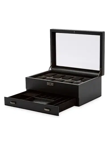 Wolf Axis 10-Watch Storage Box With Drawer | Thumbnail 2 Wolf Axis 10-Watch Storage Box With Drawer | Thumbnail 2