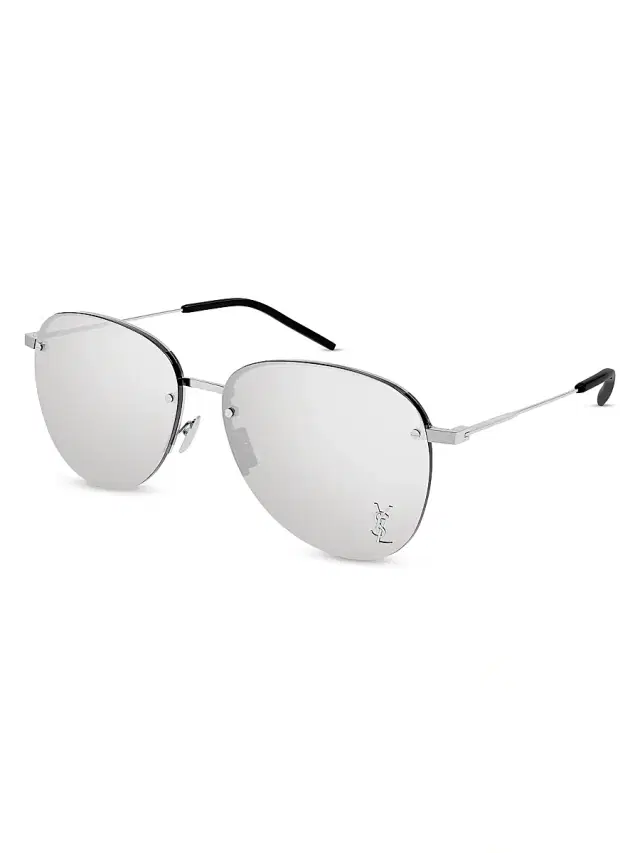 Men's Mirrored Metal 61MM Navigator Sunglasses - Silver Men's Mirrored Metal 61MM Navigator Sunglasses - Silver