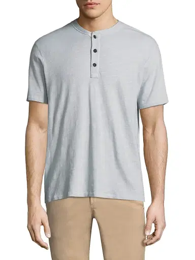 rag & bone Men's Textured Slim-fit Short Sleeve Henley T-Shirt - White | Thumbnail 3 rag & bone Men's Textured Slim-fit Short Sleeve Henley T-Shirt - White | Thumbnail 3