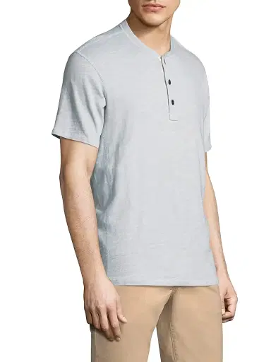 rag & bone Men's Textured Slim-fit Short Sleeve Henley T-Shirt - White | Thumbnail 4 rag & bone Men's Textured Slim-fit Short Sleeve Henley T-Shirt - White | Thumbnail 4