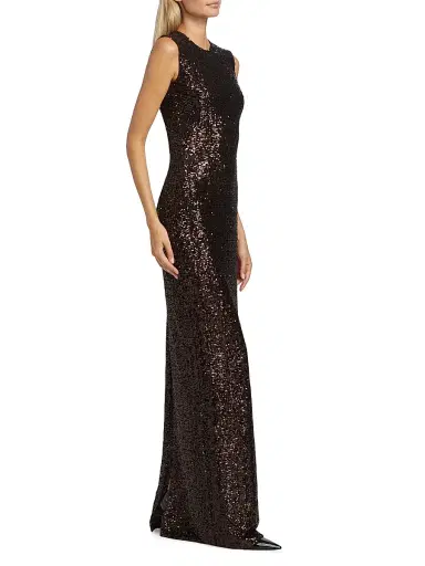 Michael Kors Collection Women's Sequined Sleeveless Column Gown - Chocolate | Thumbnail 2 Michael Kors Collection Women's Sequined Sleeveless Column Gown - Chocolate | Thumbnail 2