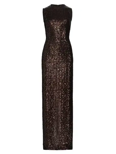 Michael Kors Collection Women's Sequined Sleeveless Column Gown - Chocolate | Thumbnail 1 Michael Kors Collection Women's Sequined Sleeveless Column Gown - Chocolate | Thumbnail 1