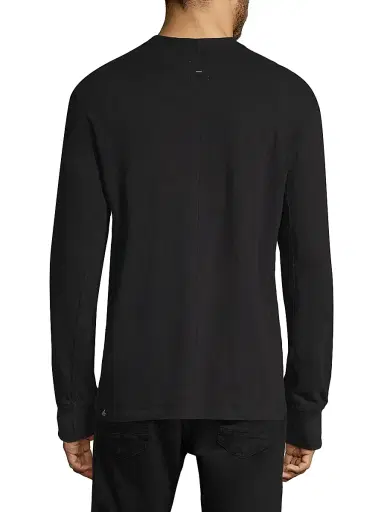 rag & bone Men's Classic Long Sleeve Henley Slim-fit T-Shirt - Jet Black | Thumbnail 5 rag & bone Men's Classic Long Sleeve Henley Slim-fit T-Shirt - Jet Black | Thumbnail 5