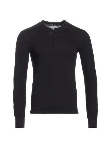 rag & bone Men's Classic Long Sleeve Henley Slim-fit T-Shirt - Jet Black | Thumbnail 1 rag & bone Men's Classic Long Sleeve Henley Slim-fit T-Shirt - Jet Black | Thumbnail 1