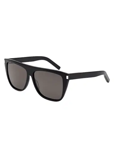 Saint Laurent Men's Original SL 1 Rectangular 59MM Sunglasses - Black | Thumbnail 1 Saint Laurent Men's Original SL 1 Rectangular 59MM Sunglasses - Black | Thumbnail 1