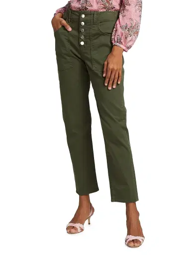 Veronica Beard Women's Arya Cargo Straight-Leg Pants - Army Green - Size 32 | Thumbnail 3 Veronica Beard Women's Arya Cargo Straight-Leg Pants - Army Green - Size 32 | Thumbnail 3