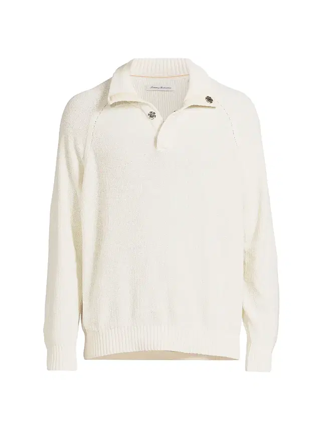 Men's Shoreline Chenille Snap Mock - Warm Mist Men's Shoreline Chenille Snap Mock - Warm Mist