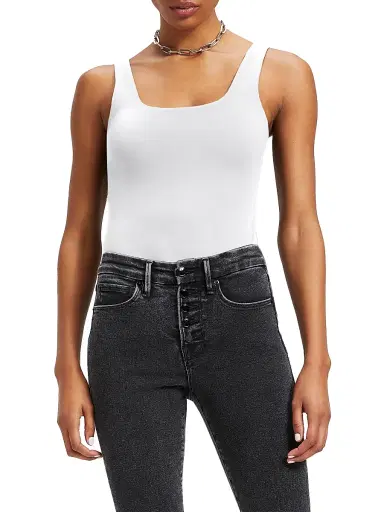 Good American Women's Sculpting Modern Tank Bodysuit - White | Thumbnail 4 Good American Women's Sculpting Modern Tank Bodysuit - White | Thumbnail 4
