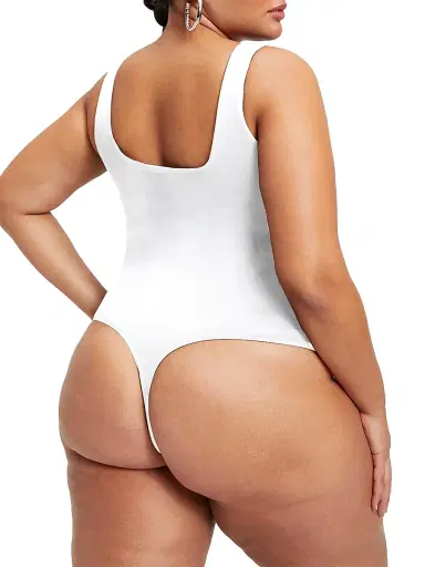 Good American Women's Sculpting Modern Tank Bodysuit - White | Thumbnail 7 Good American Women's Sculpting Modern Tank Bodysuit - White | Thumbnail 7