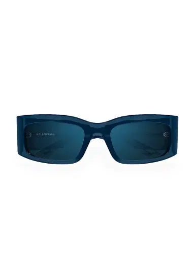 Balenciaga Men's Paper 56MM Rectangular Sunglasses - Navy Blue | Thumbnail 2 Balenciaga Men's Paper 56MM Rectangular Sunglasses - Navy Blue | Thumbnail 2