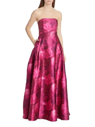 Sachin & Babi Women's Zofia Floral Strapless Gown - Magenta Bella Bouquet | Thumbnail 2 Sachin & Babi Women's Zofia Floral Strapless Gown - Magenta Bella Bouquet | Thumbnail 2