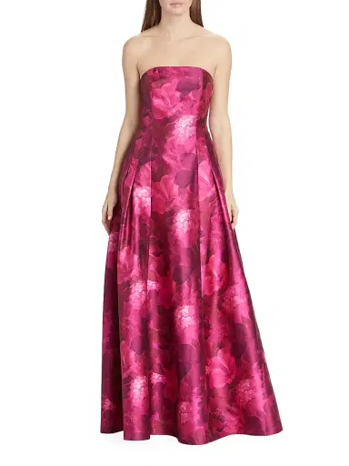 Sachin & Babi Women's Zofia Floral Strapless Gown - Magenta Bella Bouquet | Thumbnail 3 Sachin & Babi Women's Zofia Floral Strapless Gown - Magenta Bella Bouquet | Thumbnail 3
