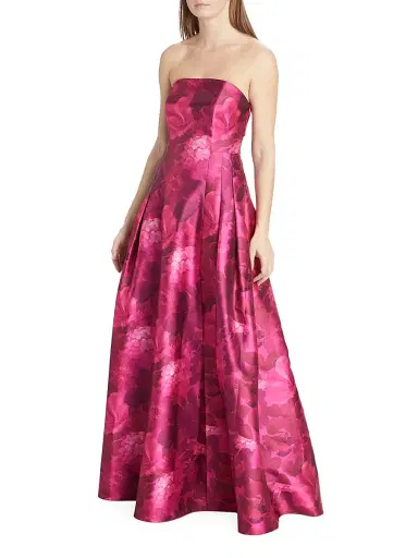 Sachin & Babi Women's Zofia Floral Strapless Gown - Magenta Bella Bouquet | Thumbnail 4 Sachin & Babi Women's Zofia Floral Strapless Gown - Magenta Bella Bouquet | Thumbnail 4
