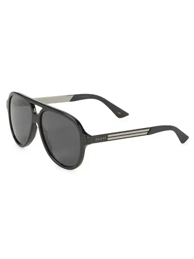 Gucci Men's 59MM Aviator Sunglasses - Black | Thumbnail 1 Gucci Men's 59MM Aviator Sunglasses - Black | Thumbnail 1