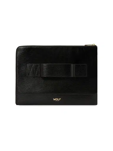 Wolf W Leather Laptop Sleeve - Black | Thumbnail 2 Wolf W Leather Laptop Sleeve - Black | Thumbnail 2