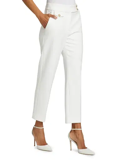 Veronica Beard Women's Renzo Straight-Leg Ankle-Crop Pants - Off White Gold - Size 18 | Thumbnail 4 Veronica Beard Women's Renzo Straight-Leg Ankle-Crop Pants - Off White Gold - Size 18 | Thumbnail 4