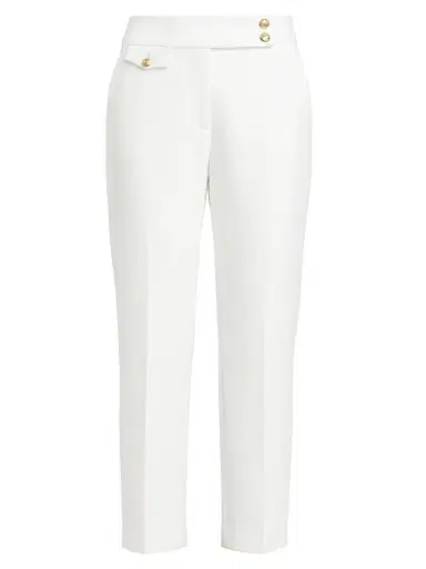 Veronica Beard Women's Renzo Straight-Leg Ankle-Crop Pants - Off White Gold - Size 18 | Thumbnail 1 Veronica Beard Women's Renzo Straight-Leg Ankle-Crop Pants - Off White Gold - Size 18 | Thumbnail 1