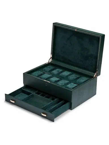 Wolf British Racing Green 10-Piece With Drawer Watch Box | Thumbnail 3 Wolf British Racing Green 10-Piece With Drawer Watch Box | Thumbnail 3