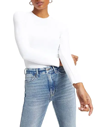 Good American Women's Sculpting Crewneck Bodysuit - White | Thumbnail 4 Good American Women's Sculpting Crewneck Bodysuit - White | Thumbnail 4